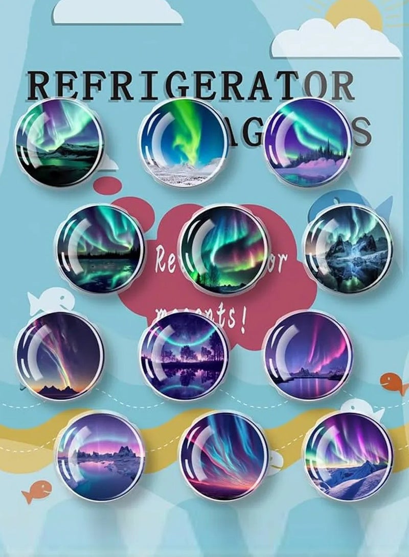 JACIRCLE Fridge Magnet, 12 Pcs Aurora Glass Fridge Magnets - Non-Scratch Strong Hold 3D Transparent Aurora Refrigerator Magnets - Reusable Decorative & Functional Glass Magnetic Stickers - for Home Decor, Kitchen, Office, Whiteboard, Blackboard, Refrigerator Door, Cabinet, Message Board, Kids Room, Study Desk - for Adults Kids Home Office School, Strong Magnetic Fridge Magnets Set - Image 5